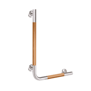 GB-5327-2-BLR ราวกันลื่น รุ่นไม้สัก แบบตัว L (90 องศา) ความยาว 40x60 ซม. รุ่น TEAK-304 เป็นผลิตภัณฑ์ที่ผสมผสานกันระหว่าง สแตนเลส SUS-304 (Food Grade)